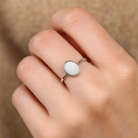 Elegant 925 Silver Opal Stone Ring for Her