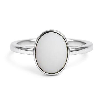 Elegant 925 Silver Opal Stone Ring for Her