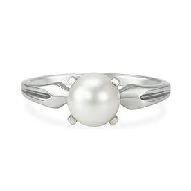 Elegant 925 Silver Pearl Stone Ring for Her
