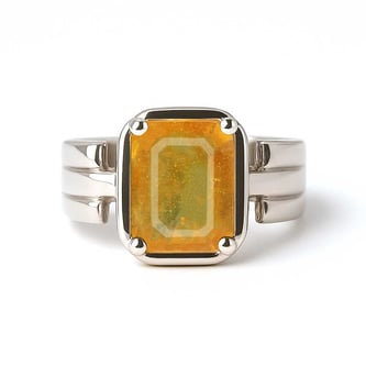 Elegant 925 Silver Pukhraj (Yellow Sapphire) Ring for Her