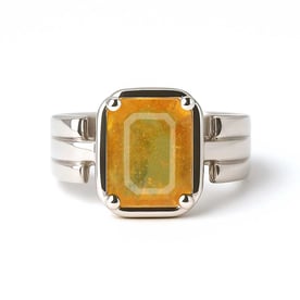 Elegant 925 Silver Pukhraj (Yellow Sapphire) Ring for Her