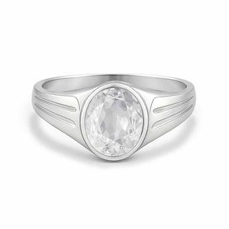 Elegant 925 Silver Zircon Stone Ring for Her