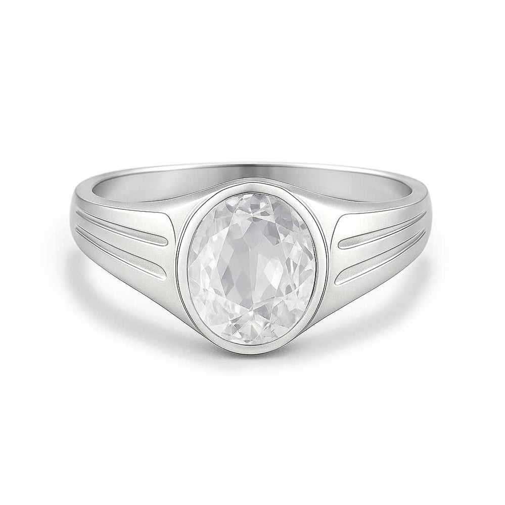 Elegant 925 Silver Zircon Stone Ring for Her