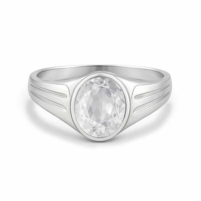 Elegant 925 Silver Zircon Stone Ring for Her