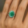Elegant Craft 925 Silver Emerald Ratna Ladies’ Ring