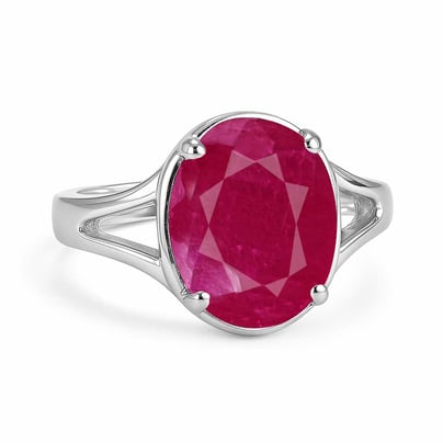 Elegant Craft 925 Silver Ruby Ratna Ladies’ Ring