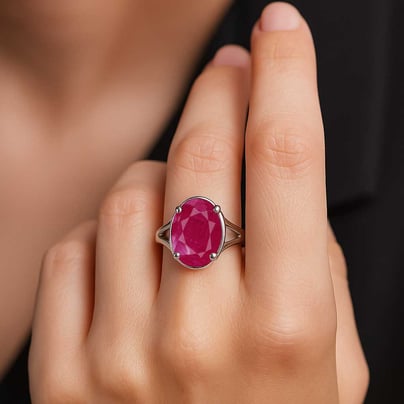 Elegant Craft 925 Silver Ruby Ratna Ladies’ Ring