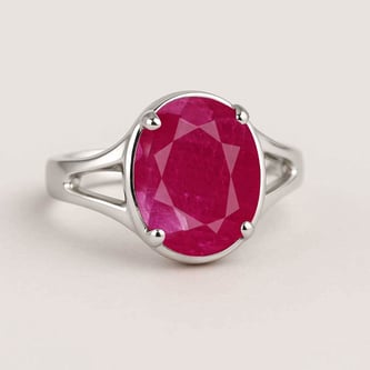 Elegant Craft 925 Silver Ruby Ratna Ladies’ Ring