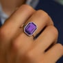 Elegant Sterling Silver Amethyst Men’s Ring