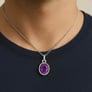 Elegant Sterling Silver Amethyst Ratna Pendant