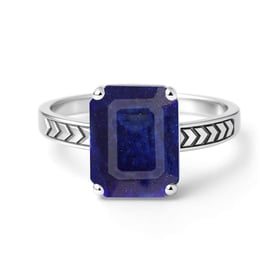 Elegant Sterling Silver Blue Sapphire Men’s Ring