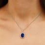 Elegant Sterling Silver Blue Sapphire Pendant