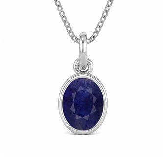 Elegant Sterling Silver Blue Sapphire Pendant