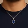 Elegant Sterling Silver Blue Sapphire Pendant