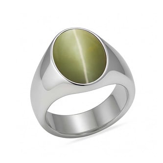 Elegant Sterling Silver Cat's Eye Men’s Ring