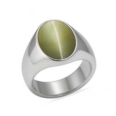Elegant Sterling Silver Cat's Eye Men’s Ring