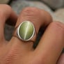 Elegant Sterling Silver Cat's Eye Men’s Ring