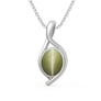 Elegant Sterling Silver Cat's Eye Pendant