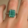 Elegant Sterling Silver Emerald Men’s Ring