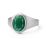 Elegant Sterling Silver Emerald (Panna) Ring for Men