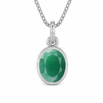 Elegant Sterling Silver Emerald Pendant