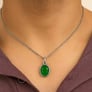 Elegant Sterling Silver Emerald Pendant