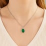 Elegant Sterling Silver Emerald Pendant