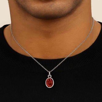 Elegant Sterling Silver Hessonite Gomed Pendant