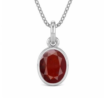Elegant Sterling Silver Hessonite Gomed Pendant