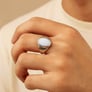 Elegant Sterling Silver Opal Men’s Ring