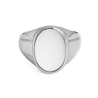 Elegant Sterling Silver Opal Men’s Ring