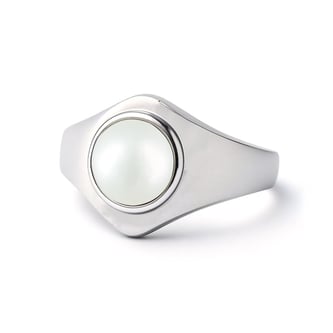 Elegant Sterling Silver Pearl Men’s Ring