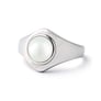 Elegant Sterling Silver Pearl Men’s Ring