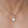 Elegant Sterling Silver Pearl Moti Ratna Pendant