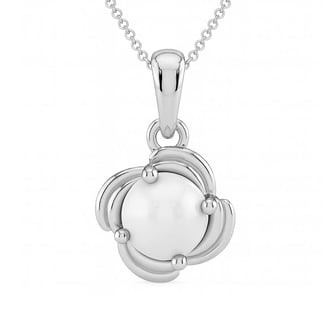 Elegant Sterling Silver Pearl Moti Ratna Pendant