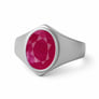 Elegant Sterling Silver Ruby (Manik) Ring for Men