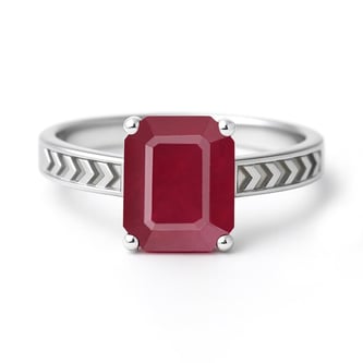 Elegant Sterling Silver Ruby Men’s Ring