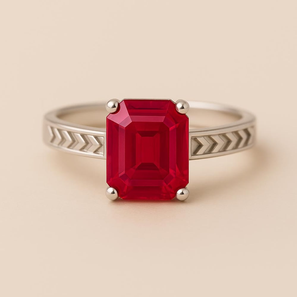Elegant Sterling Silver Ruby Men’s Ring