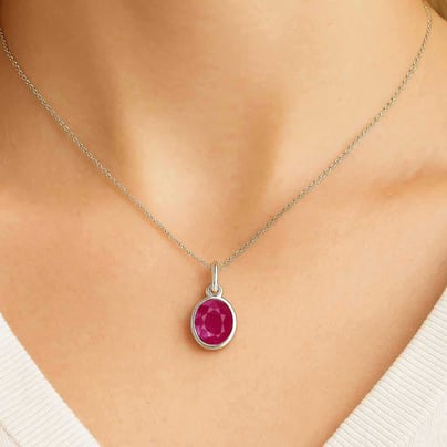 Elegant Sterling Silver Ruby Pendant
