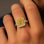 Elegant Sterling Silver Yellow Sapphire Men’s Ring