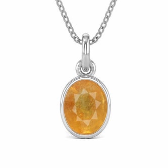 Elegant Sterling Silver Yellow Sapphire Pendant