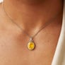 Elegant Sterling Silver Yellow Sapphire Pendant