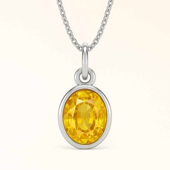 Elegant Sterling Silver Yellow Sapphire Pendant