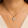 Elegant Sterling Silver Zircon Ratna Pendant