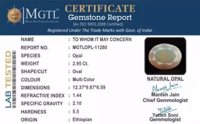 Ethiopia Fire Opal - 2.95 Carat Prime Quality OPL-11280