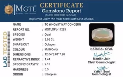 Ethiopia Fire Opal - 3.05 Carat Prime Quality OPL-11285