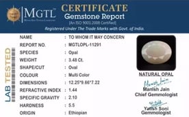 Ethiopia Fire Opal - 3.48 Carat Prime Quality OPL-11291