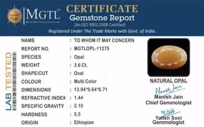 Ethiopia Fire Opal - 3.6 Carat Prime Quality OPL-11275