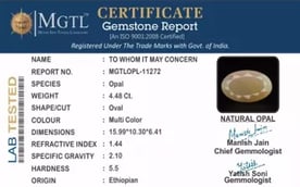 Ethiopia Fire Opal - 4.48 Carat Prime Quality OPL-11272