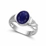 Exemplary Silver Blue Sapphire Stone Ring Unisex 